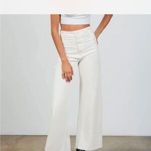 Women's White Wide-Leg Jeans